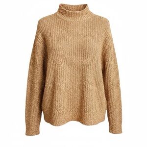 Arabella Size Large Gold Metallic Mock Neck Sweater